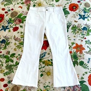 SOLD Frame Denim Blanc Le Bardot Crop Flare Size 31